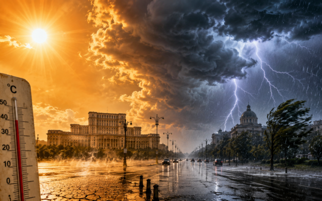 Furtuni și caniculă de 37°C în București și alte județe